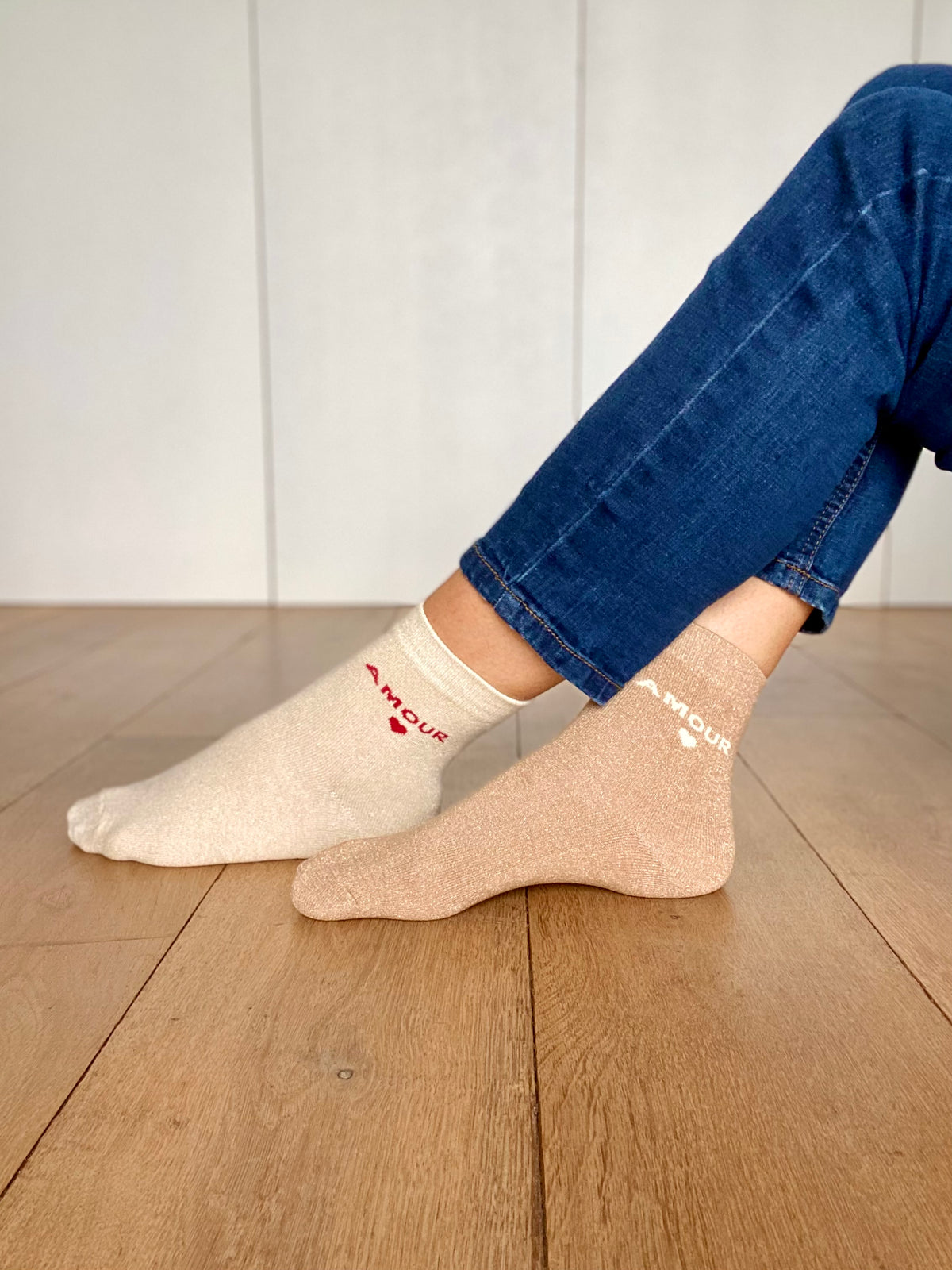 Chaussettes scintillantes glitter ZAHO - Amour • FIN DE SÉRIE
