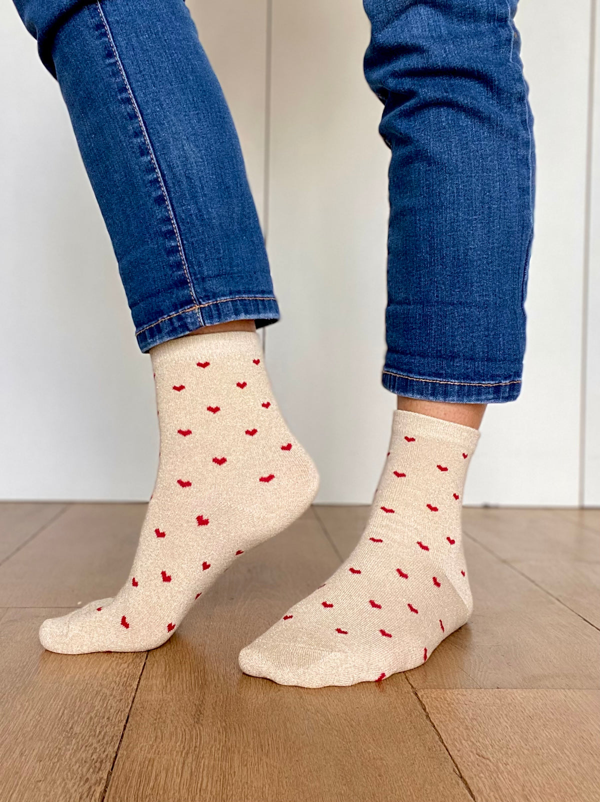 Chaussettes scintillantes glitter ZAHO - Petits coeurs ❤️🤎