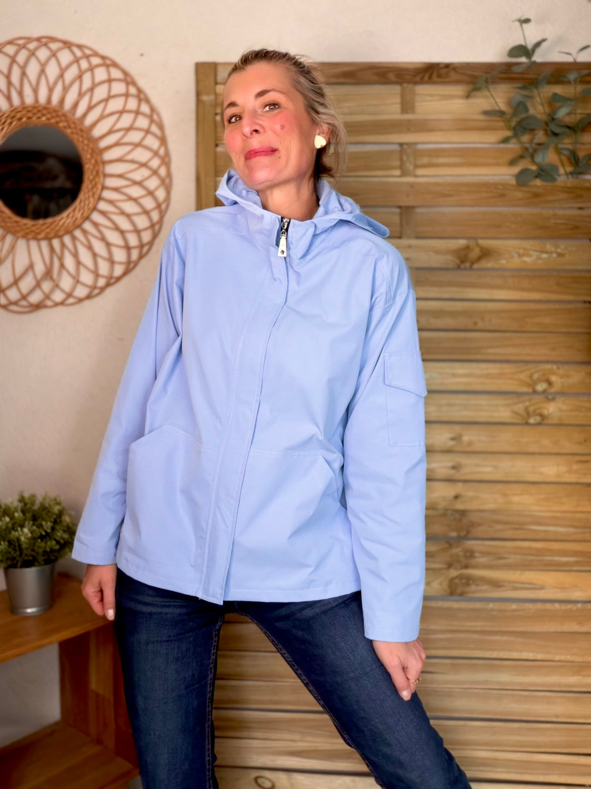 Veste Coupe vent court LIZZIE - Bleu ciel - FIN DE SÉRIE