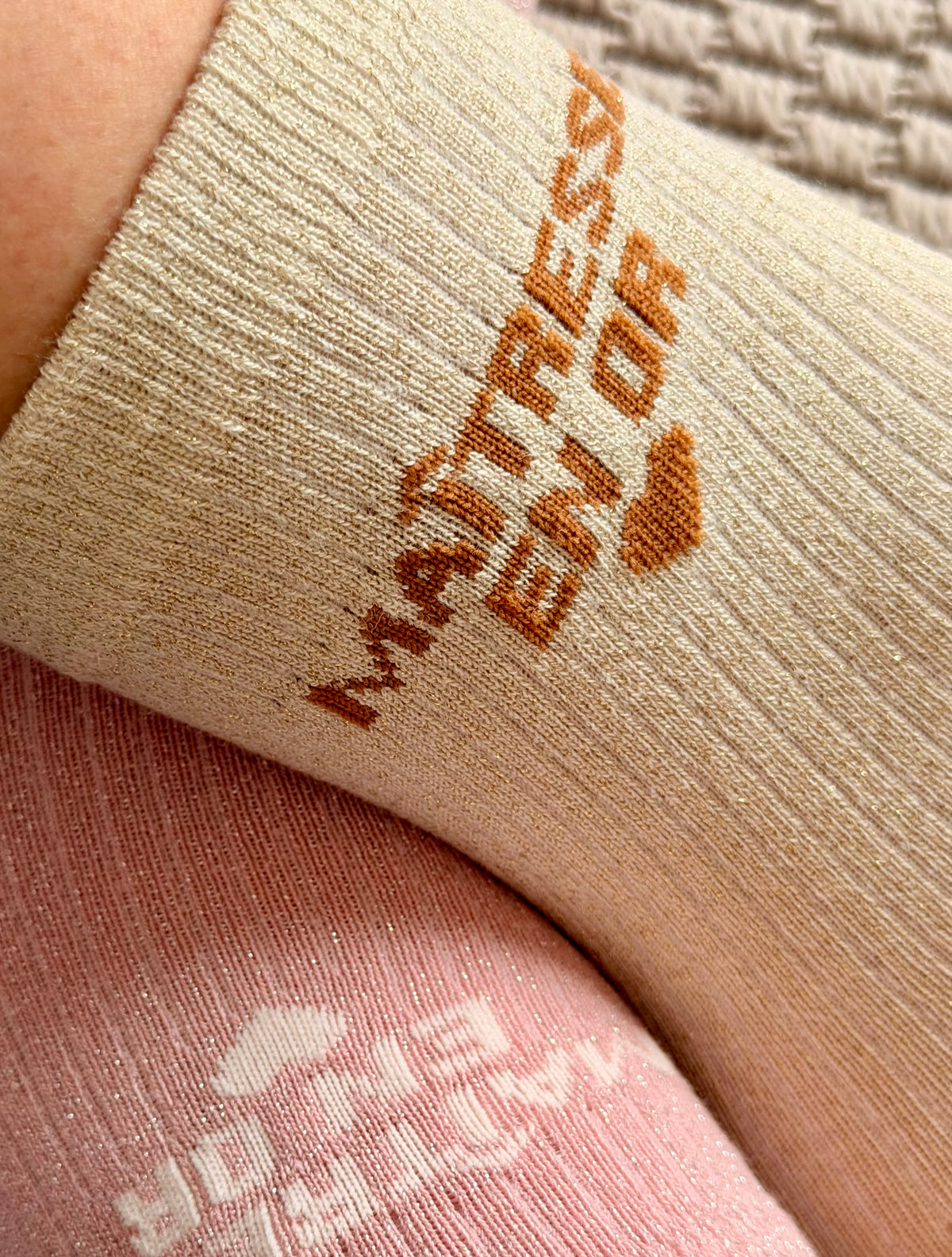 Chaussettes scintillantes glitter ZIA - Maîtresse / Maman / Amoureuse