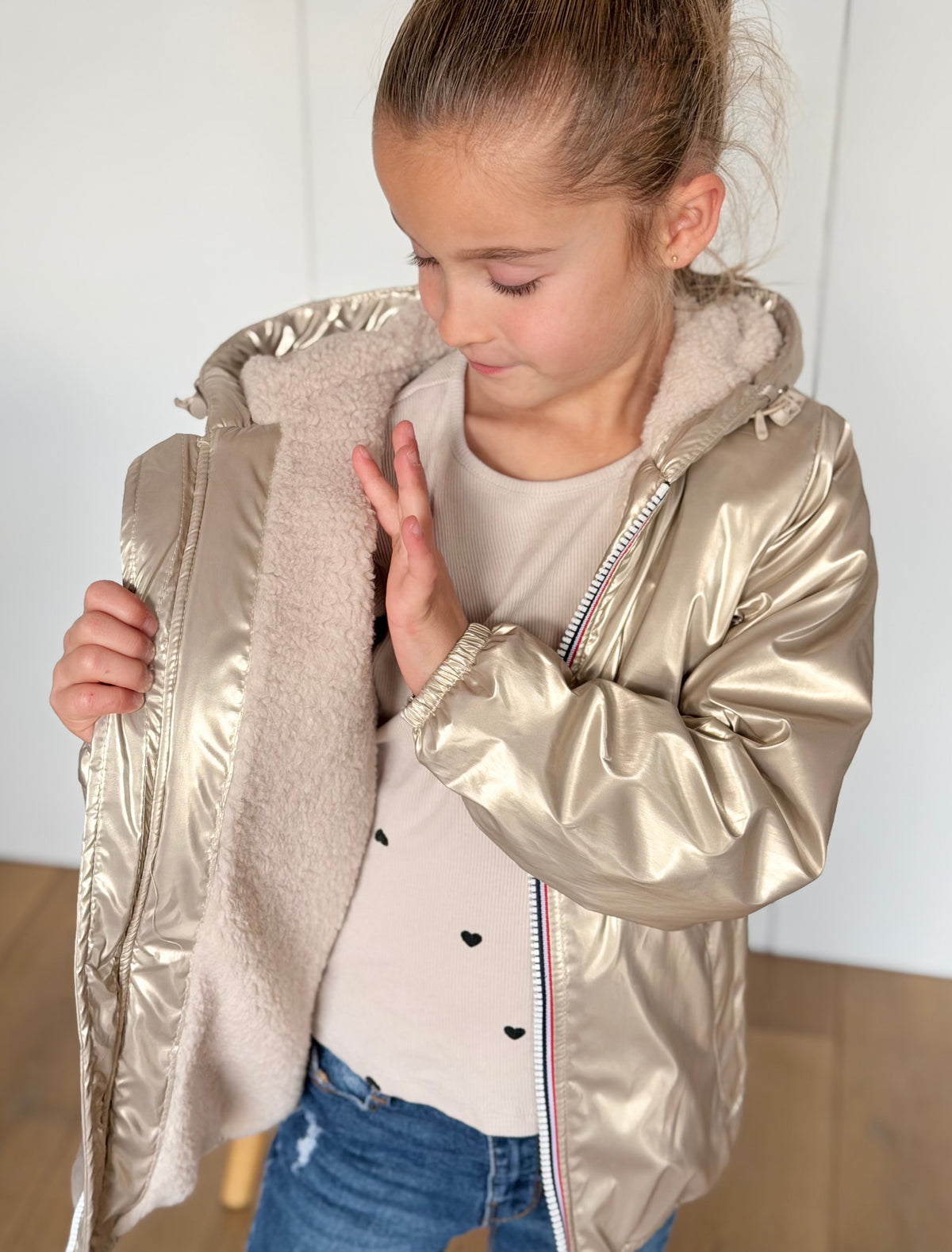 LAURA JO - Parka Imperméable mixte LOUIS.E KIDS Sherpa - Doré