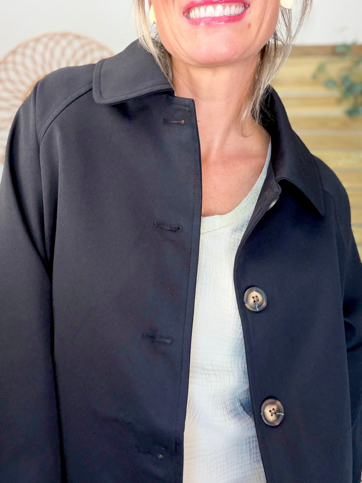⚡️ ARRIVAGE • Veste Trench, doublure à carreaux DANA Noir