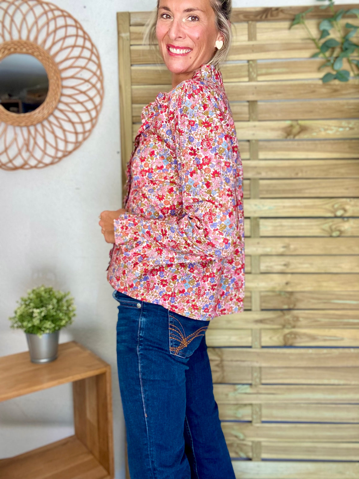 Chemise imprimé Liberty, col victorien volanté YSÉE - FIN DE SÉRIE
