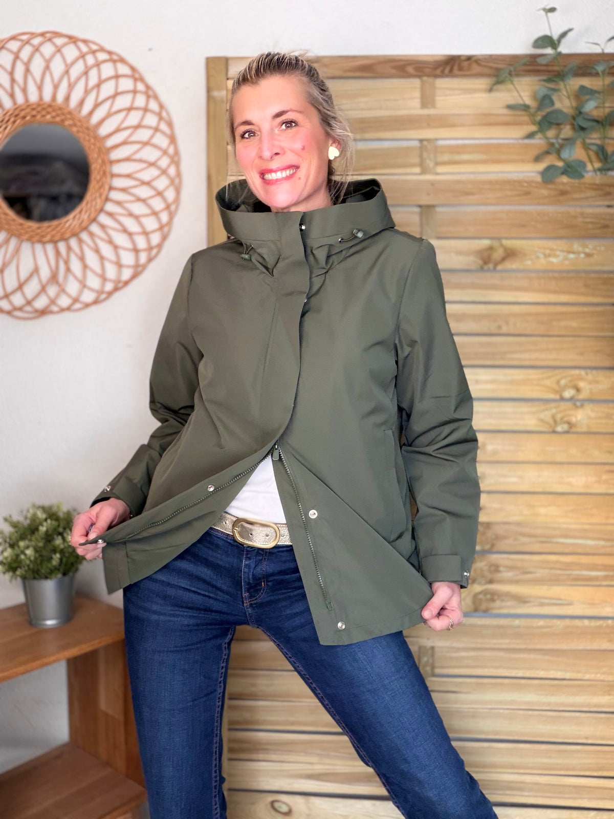 LAURA JO - Imperméable LAURENCE mi-long - Kaki
