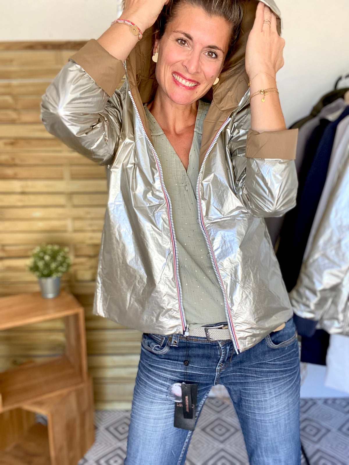 LAURA JO - Imperméable réversible rembourré LOUISON COURT - Camel/Doré