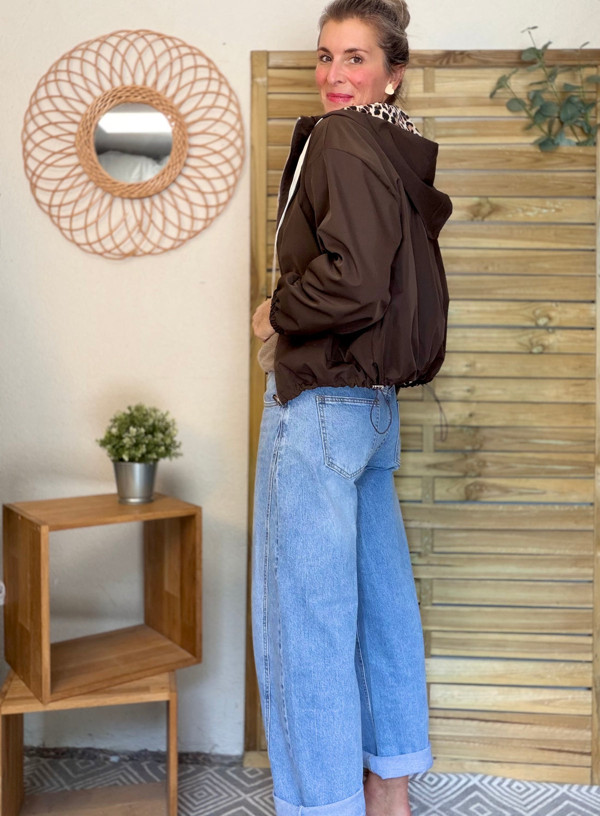 Pantalon Jean coupe barrel LÉON Bleu clair