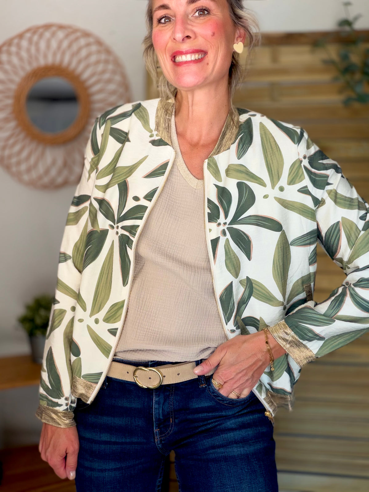 Veste bombers feuillage ANAÏS