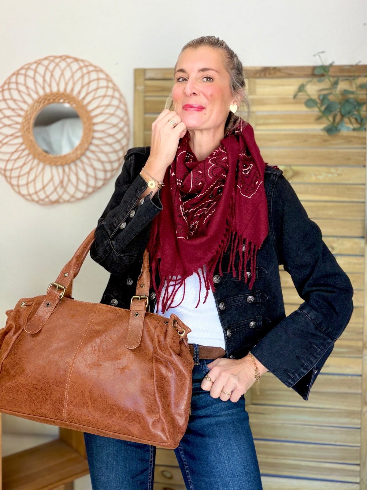 Écharpe Bandana Bordeaux