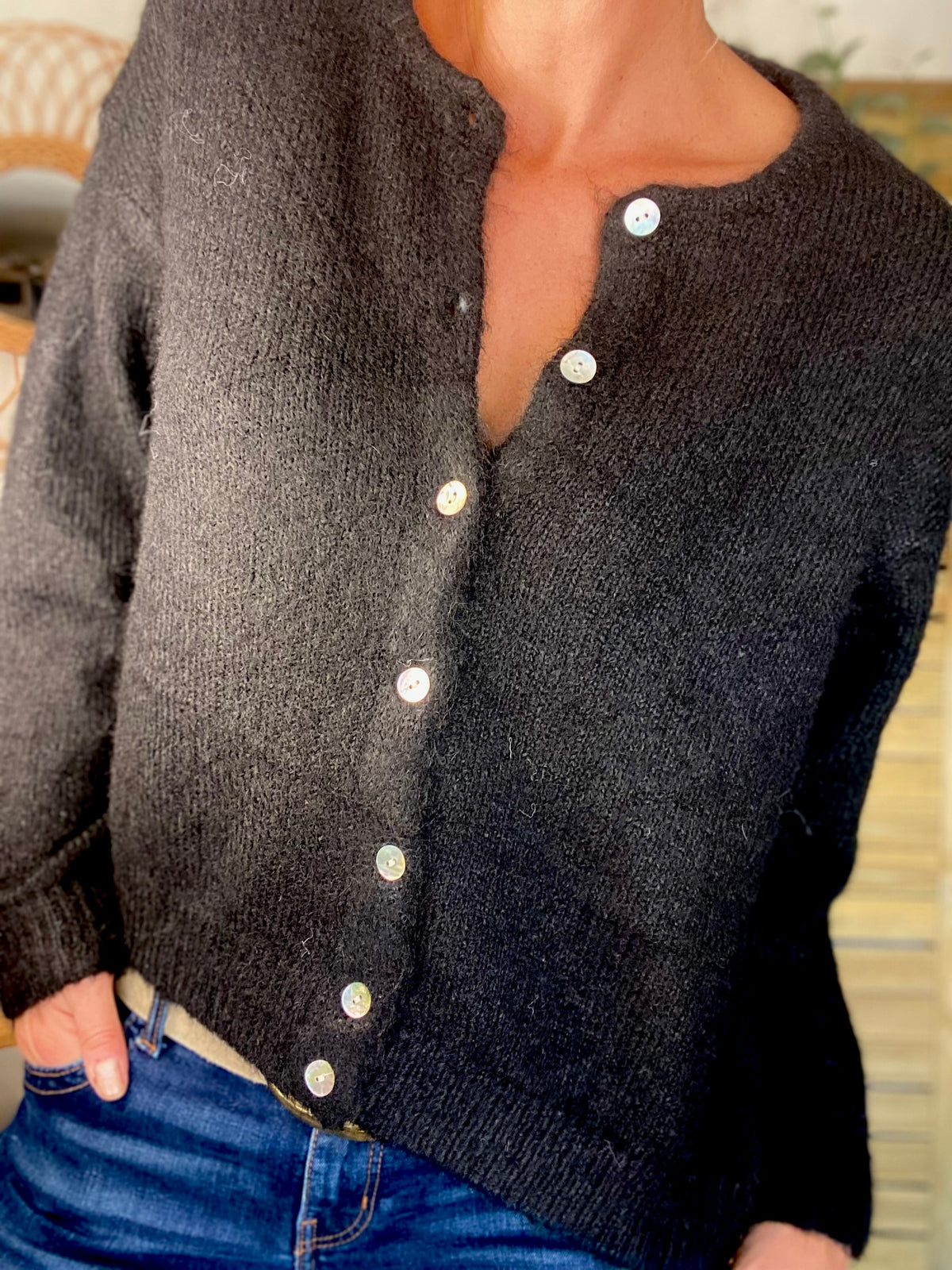Gilet en maille MERYL - Noir