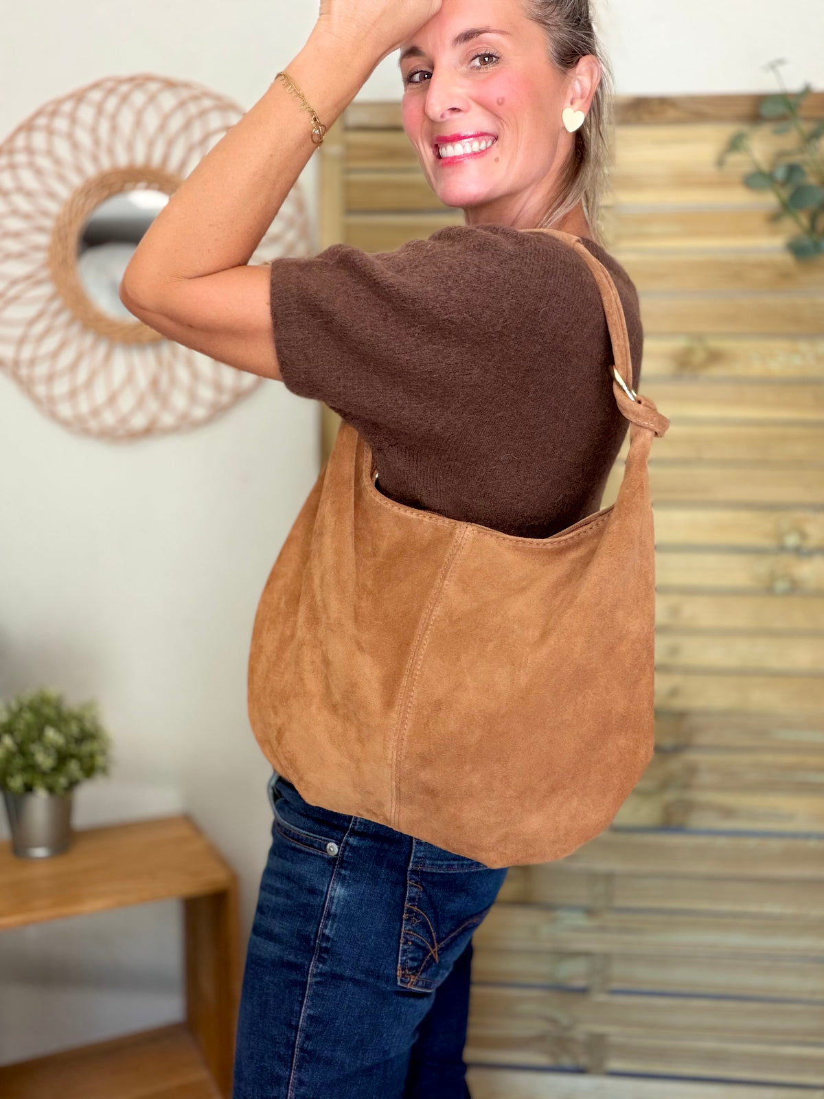 Pull laine et alpaga PEGGY - Chocolat