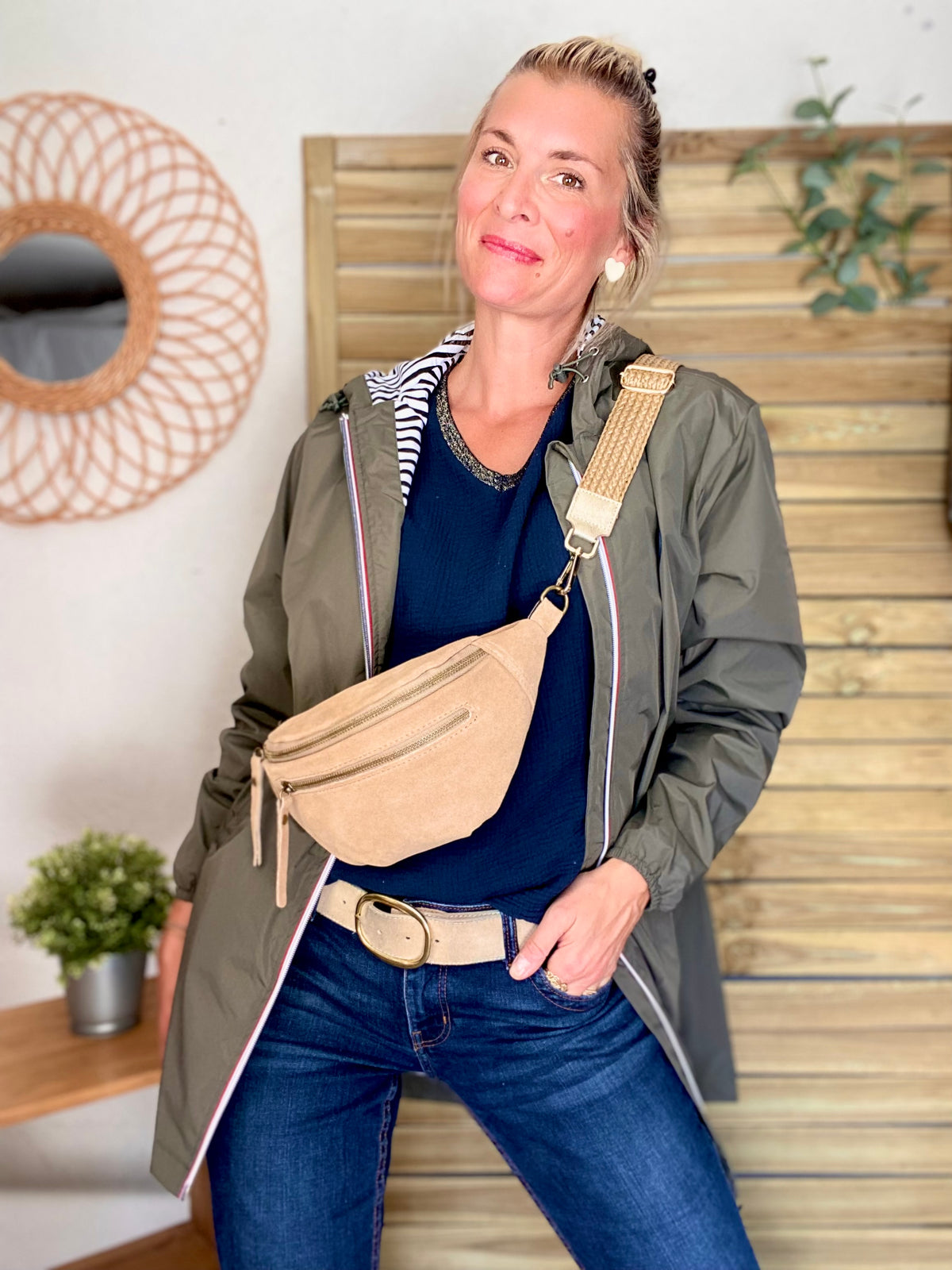 Imperméable doublé unisexe CÉLESTE - LE PETIT BRETON - Kaki (Taille petit) - FIN DE SÉRIE