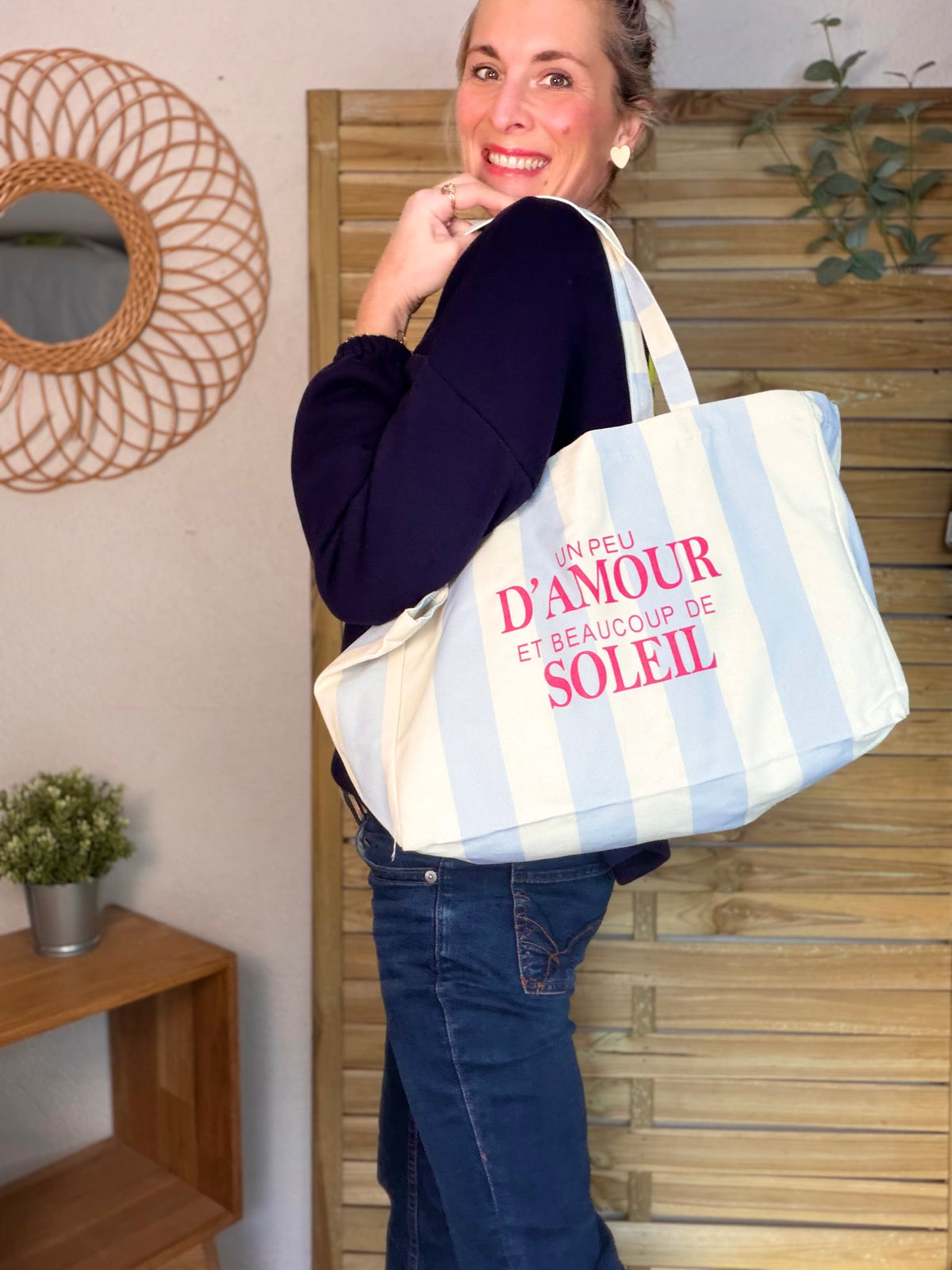 Grand cabas Tote bag Amour / Soleil ELSY