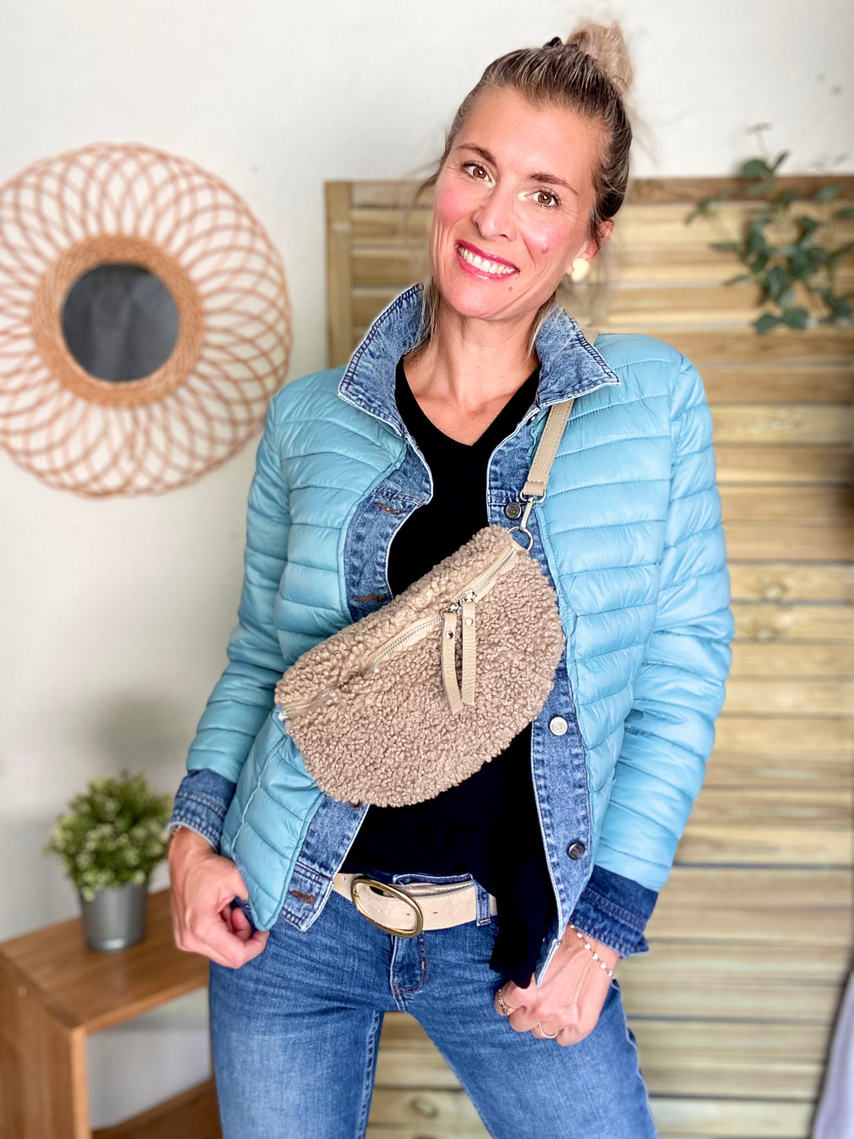 Veste Jean / Doudoune légère JACKIE - Vert sauge - FIN DE SÉRIE