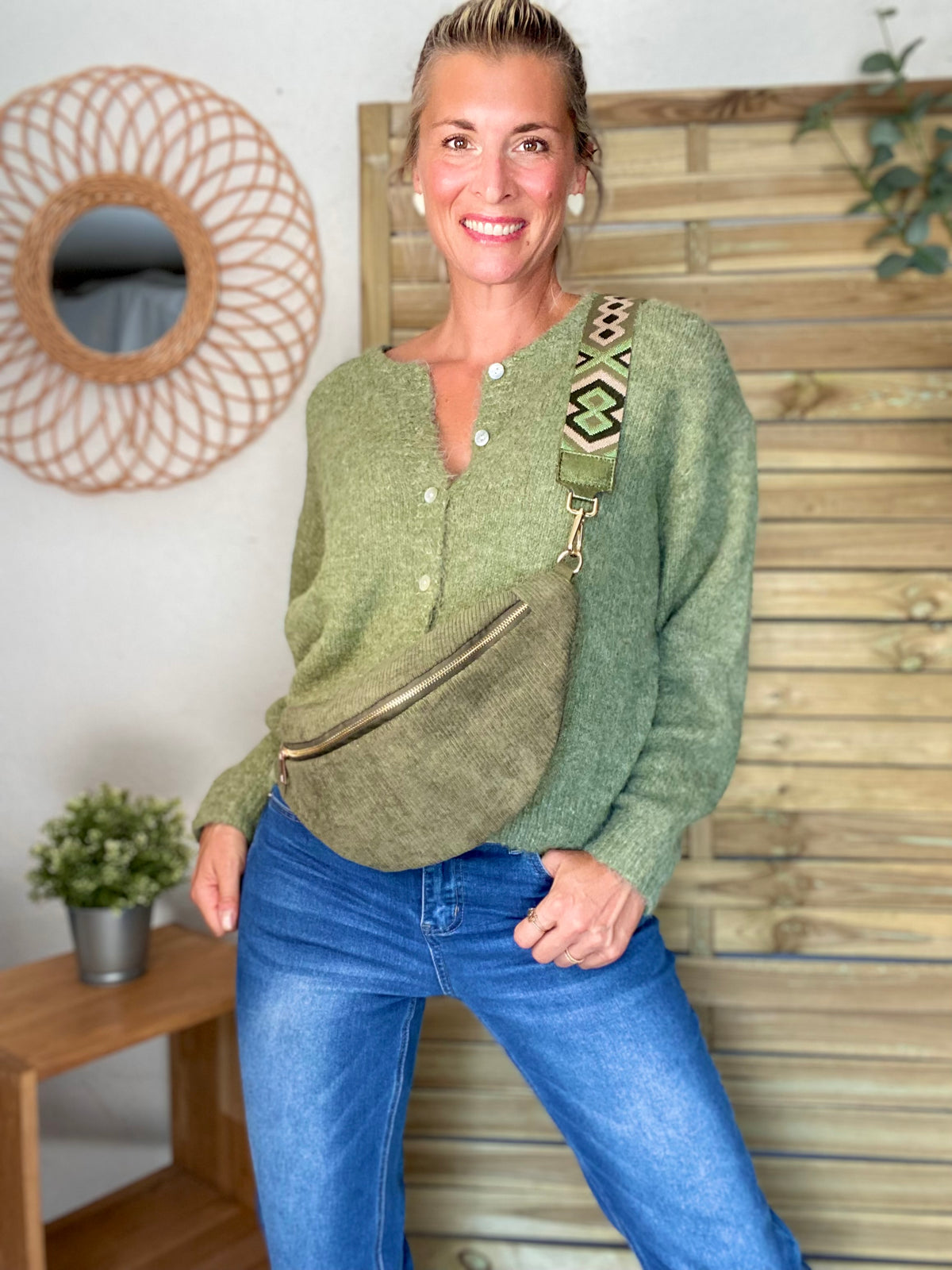Gilet en maille MERYL - Olive