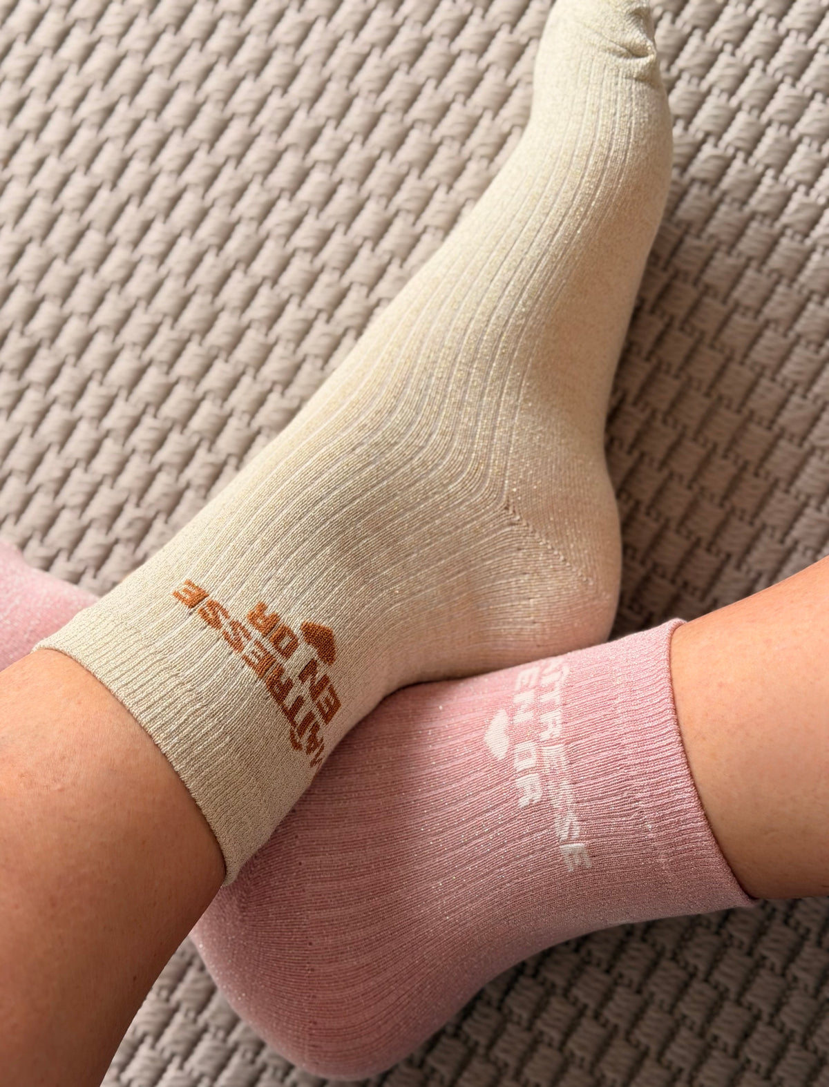 Chaussettes scintillantes glitter ZIA - Maîtresse / Maman / Amoureuse