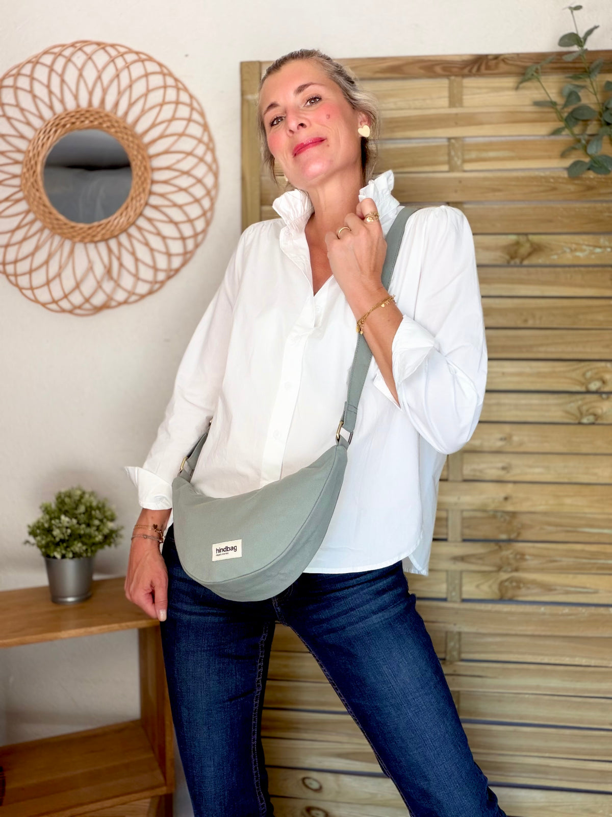 HINDBAG ANDRÉA - Sac banane demi-lune Vert sauge