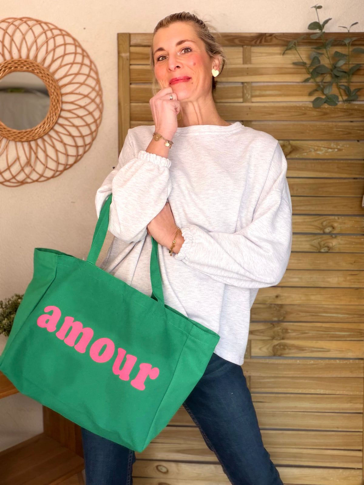 Grand cabas Tote bag uni amour BELLY