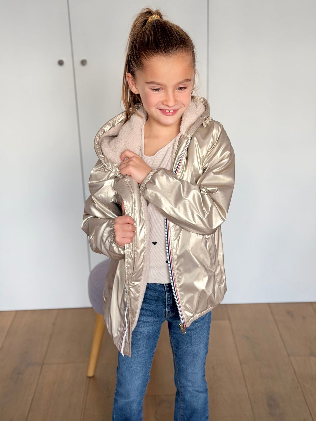 LAURA JO - Parka Imperméable mixte LOUIS.E KIDS Sherpa - Doré