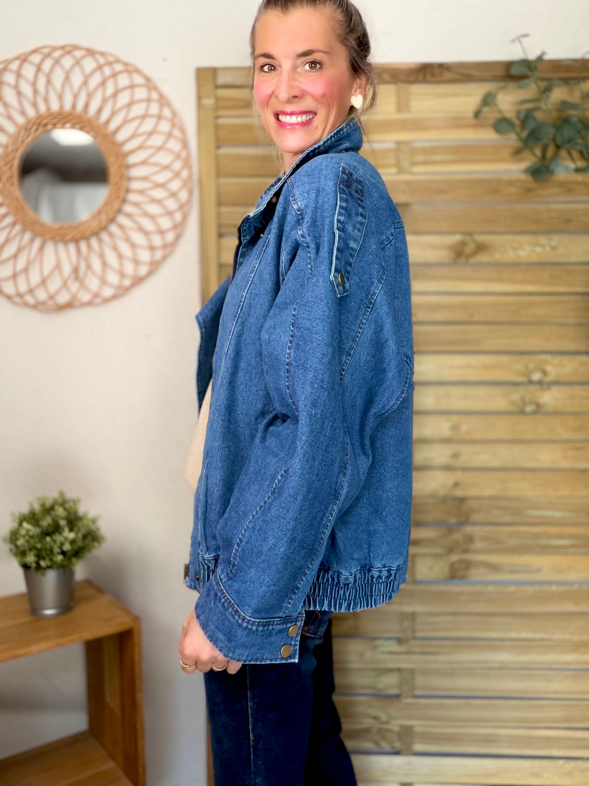 ⚡️ ARRIVAGE • Veste en jean oversized col montant ARIANE