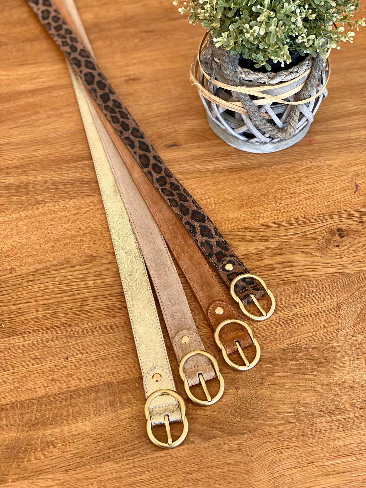 Ceinture boucle laiton - ANGIE - Camel