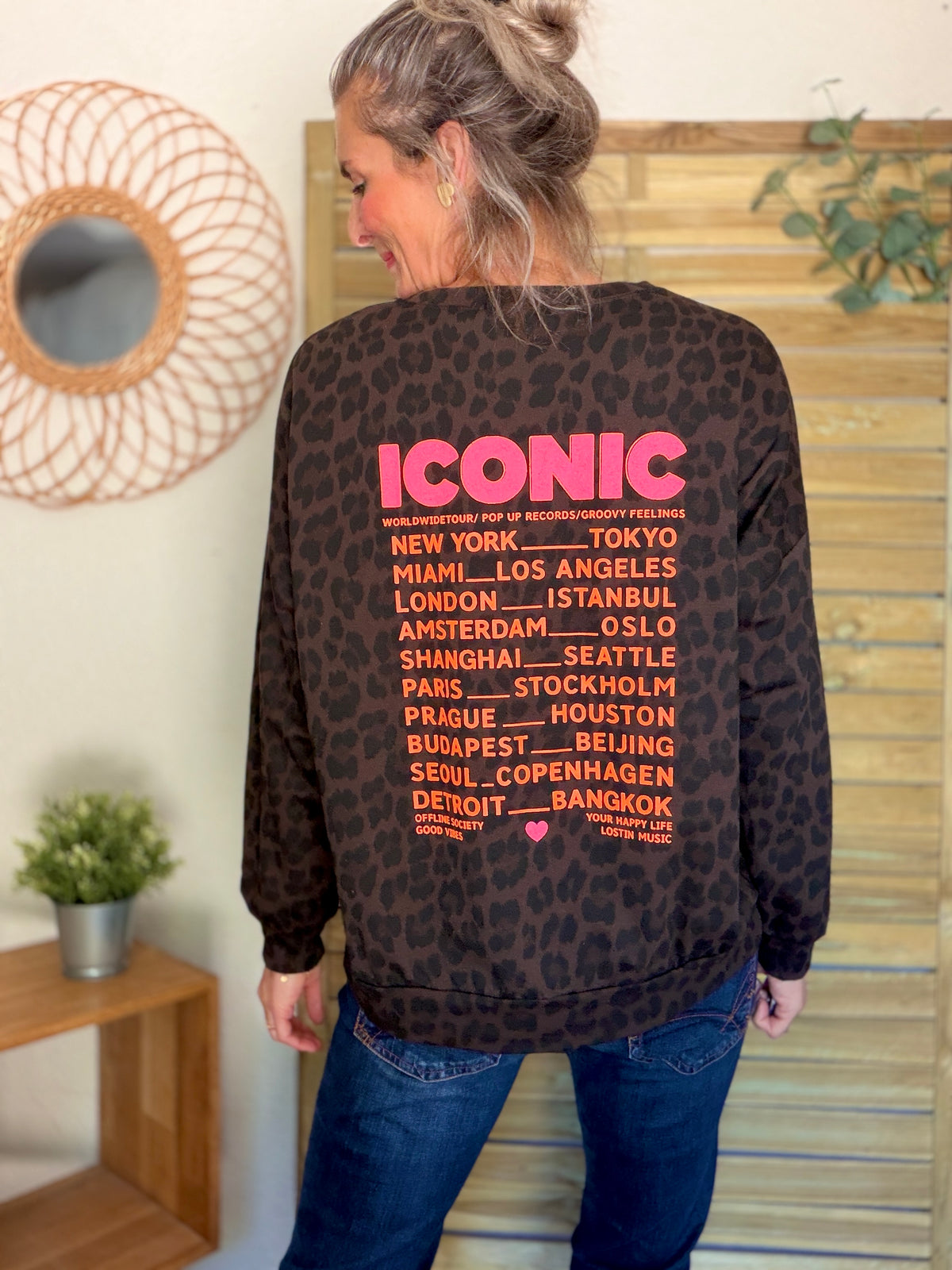 Sweat ICONIC léger 100% coton FAUSTINE Léo choco (taille 34 à 46)