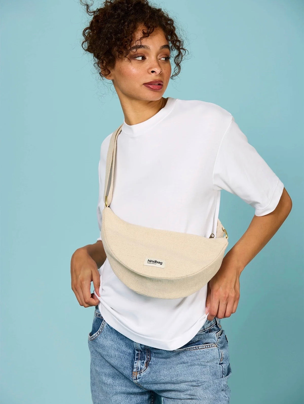 HINDBAG ANDRÉA - Sac banane demi-lune Jute