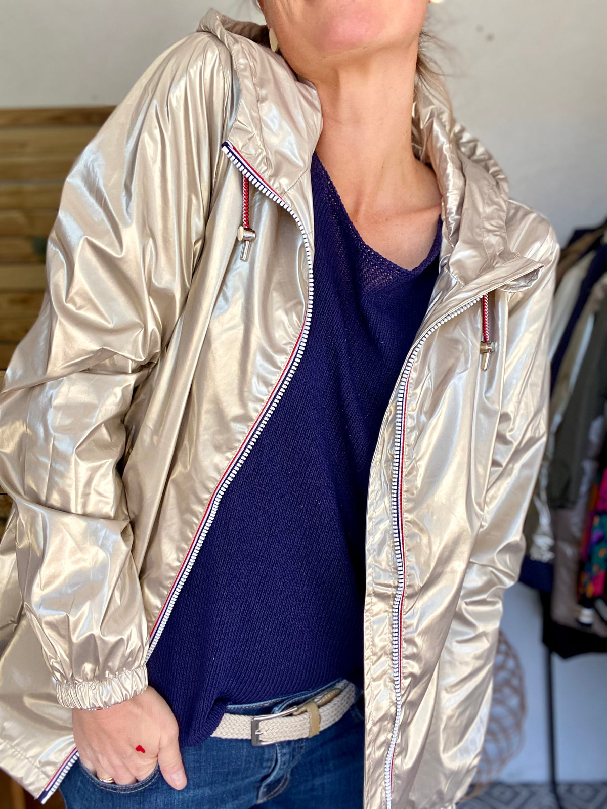 Imperméable mi-saison doublé SOLINE LONG - Doré - LAURA JO - FIN DE SÉRIE