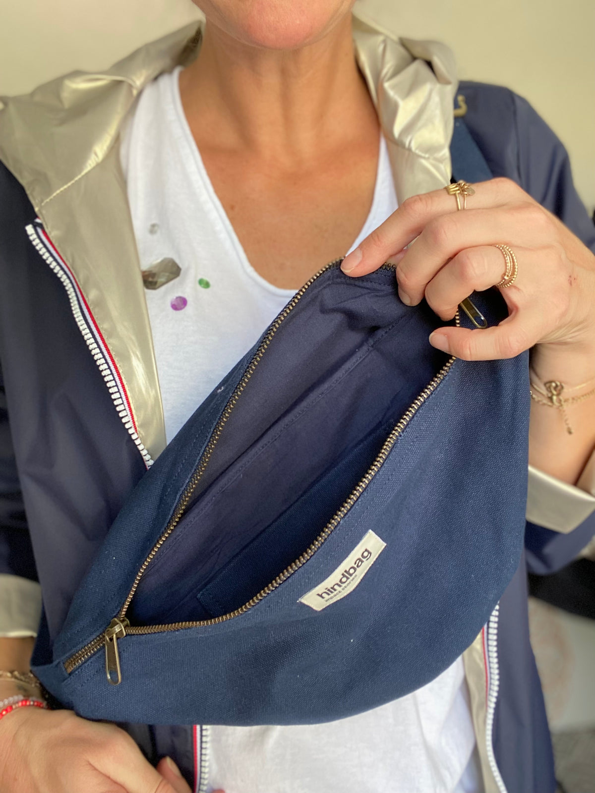 HINDBAG SASHA - Sac banane Navy