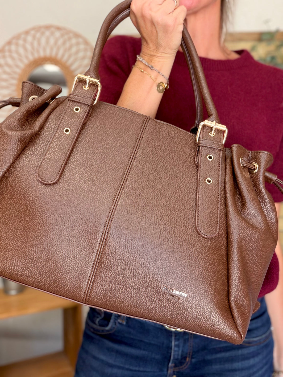 Sac cabas XL simili cuir CLÉA Chocolat