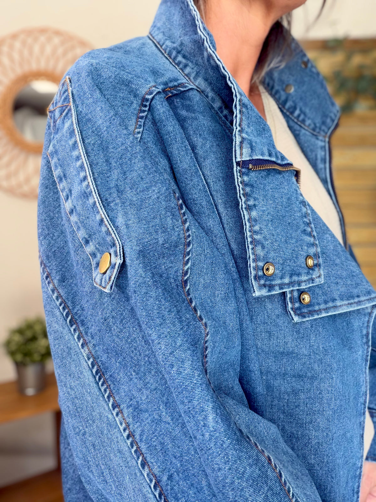 ⚡️ ARRIVAGE • Veste en jean oversized col montant ARIANE