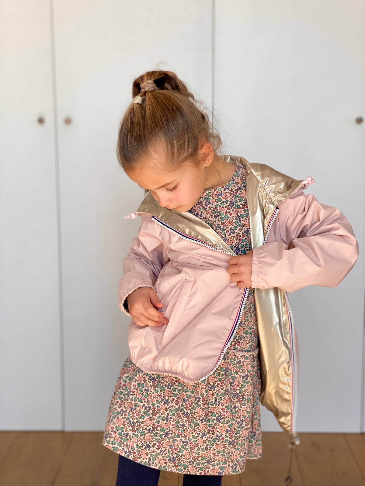 LAURA JO - Imperméable réversible léger GARANCE KIDS enfant (mixte) - Rose / Doré