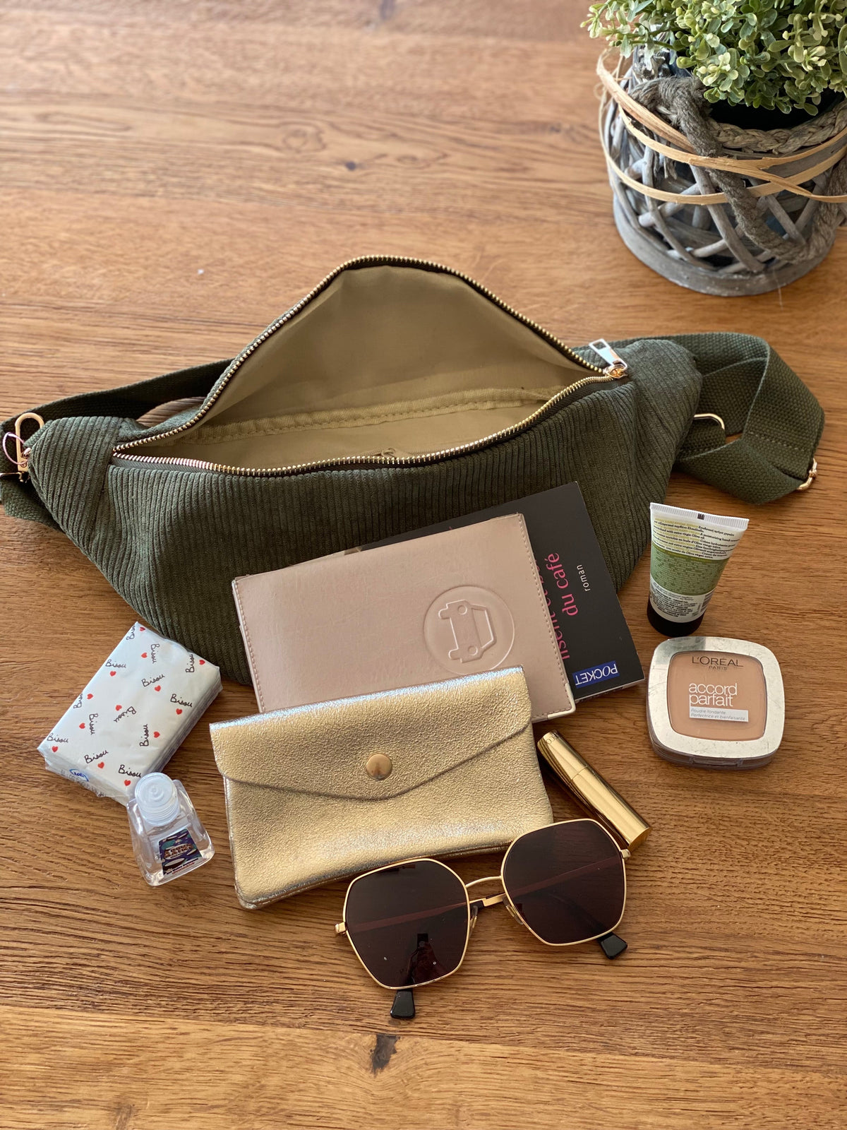 Sac banane XL Ciao Boum - IVY - Fleuri blanc et mauve