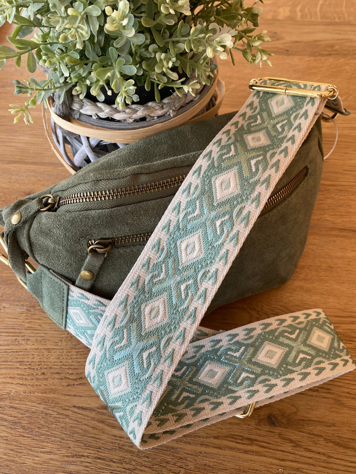 Sangle / Bandoulière en cuir daim pour sacs/ bananes - MARNIE
