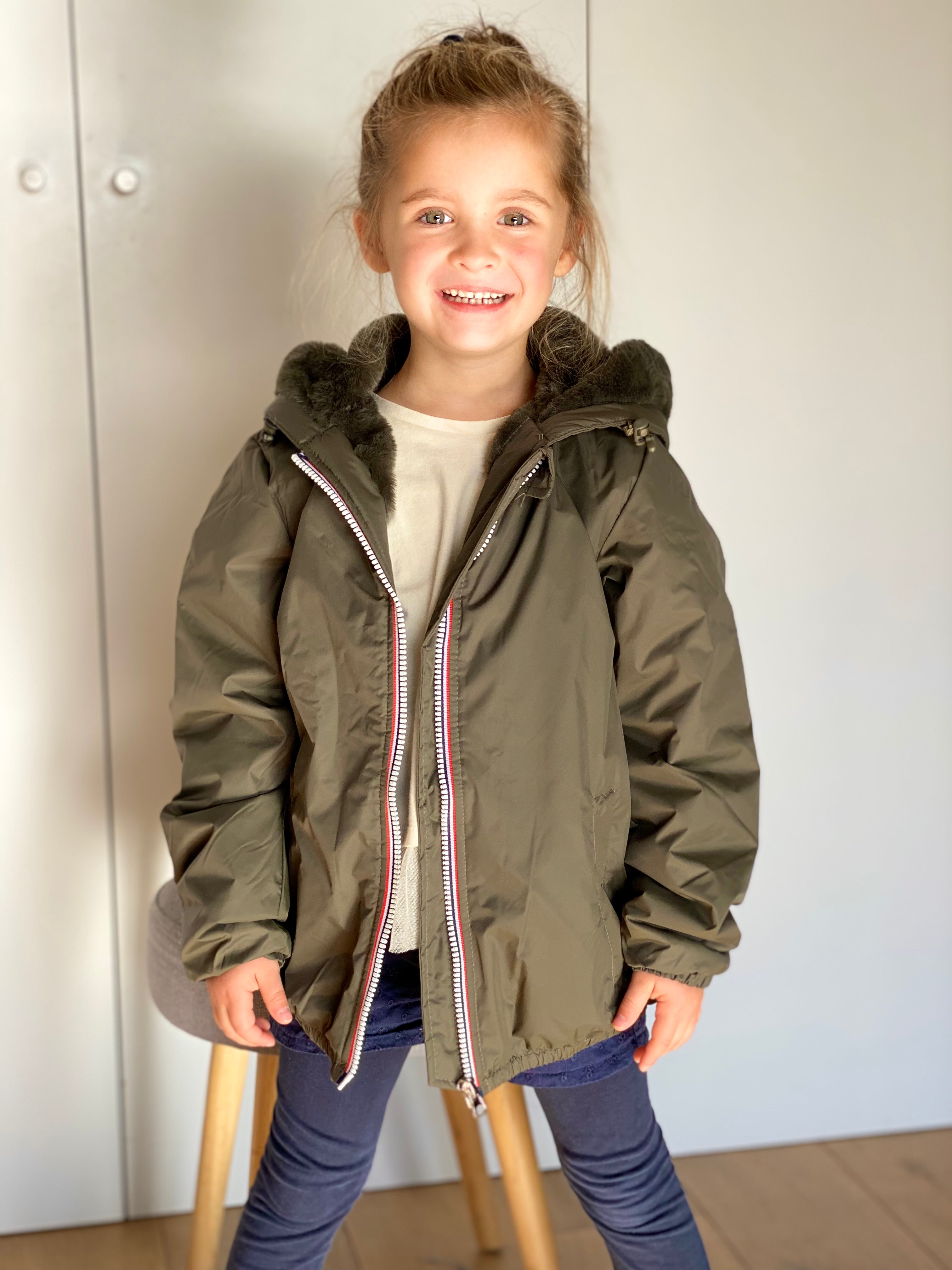 LAURA JO - Parka Imperméable mixte LOUIS.E KIDS fourré - Kaki