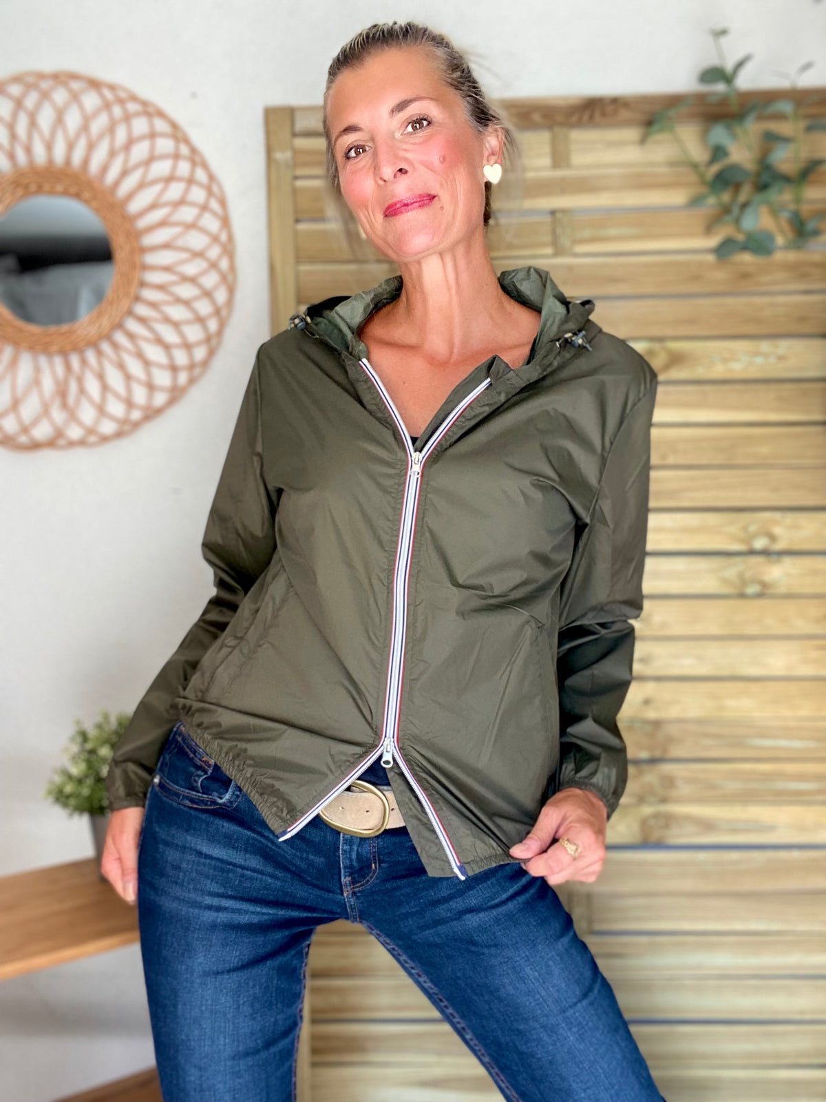 LAURA JO - Coupe vent imperméable ANNA COURT Kaki