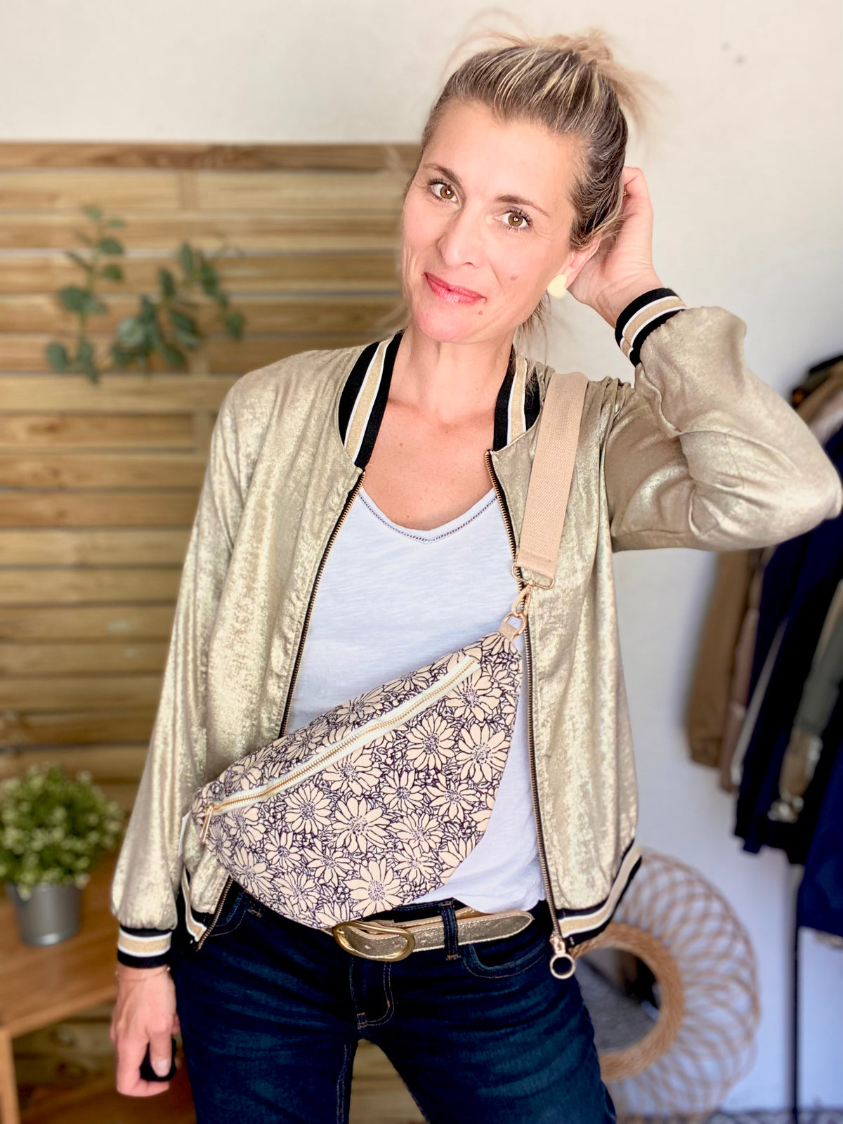 Veste bombers léger EMILY - Doré