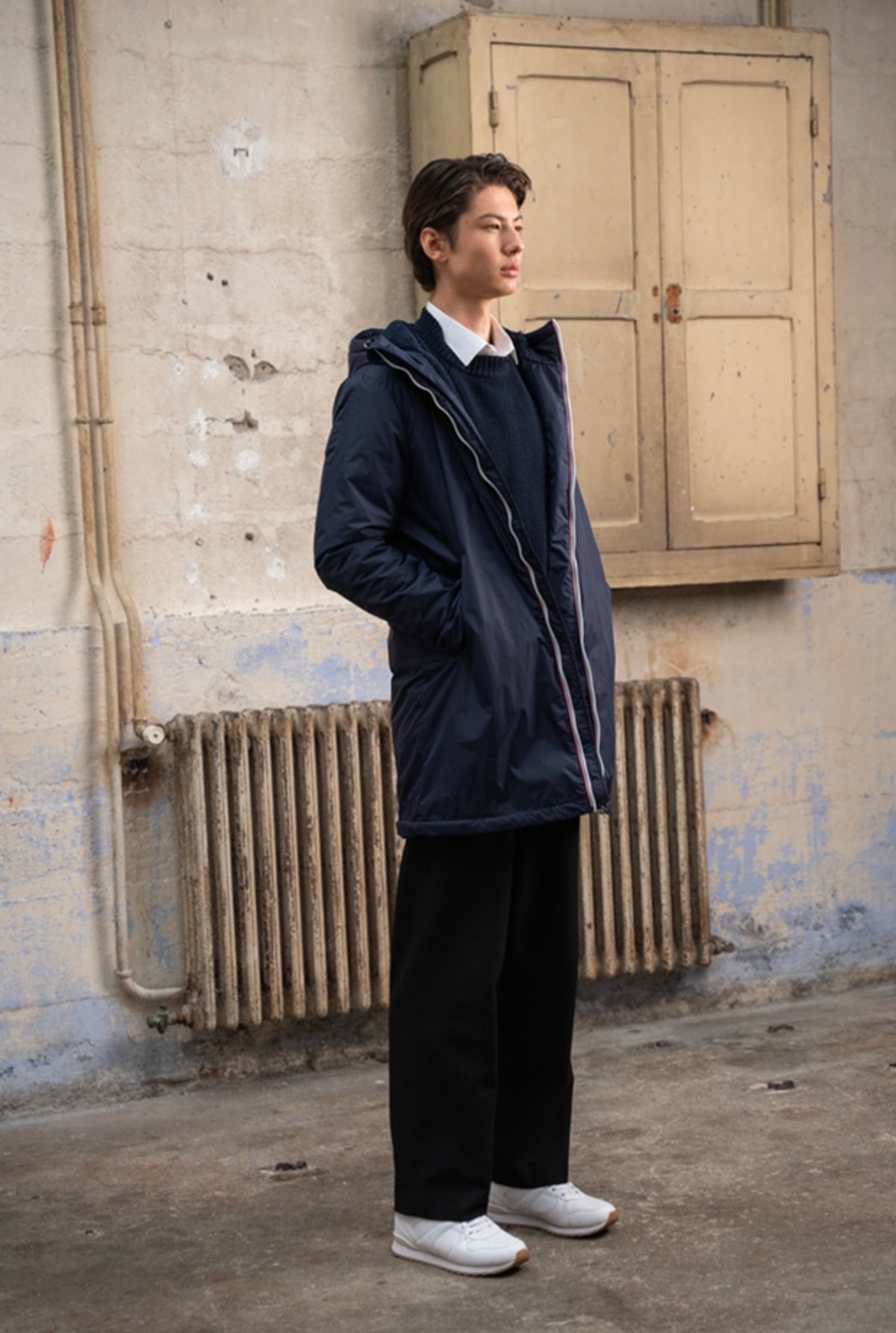 LAURA JO - Parka Imperméable Homme LOUIS* LONG sherpa Bleu marine