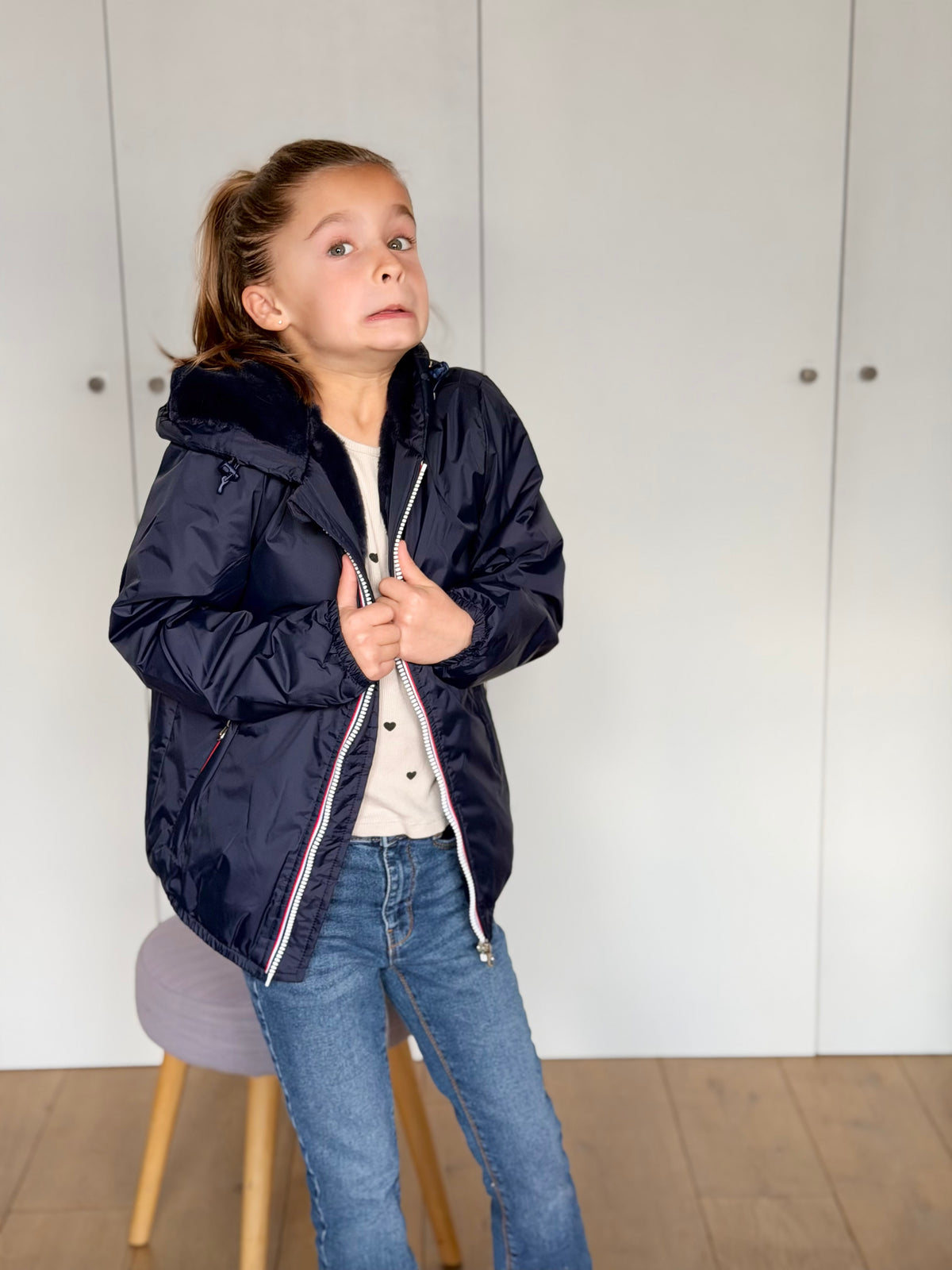 LAURA JO - Parka Imperméable mixte LOUIS.E KIDS fourré - Bleu marine