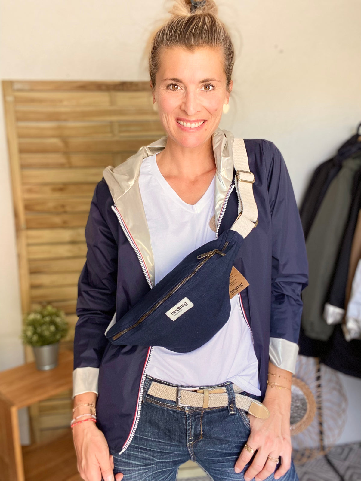 HINDBAG OLIVIA - Sac banane Navy Marine