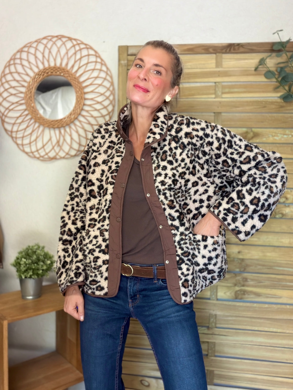 Veste matelassée réversible Sherpa AMÉLIE Choco / Léo