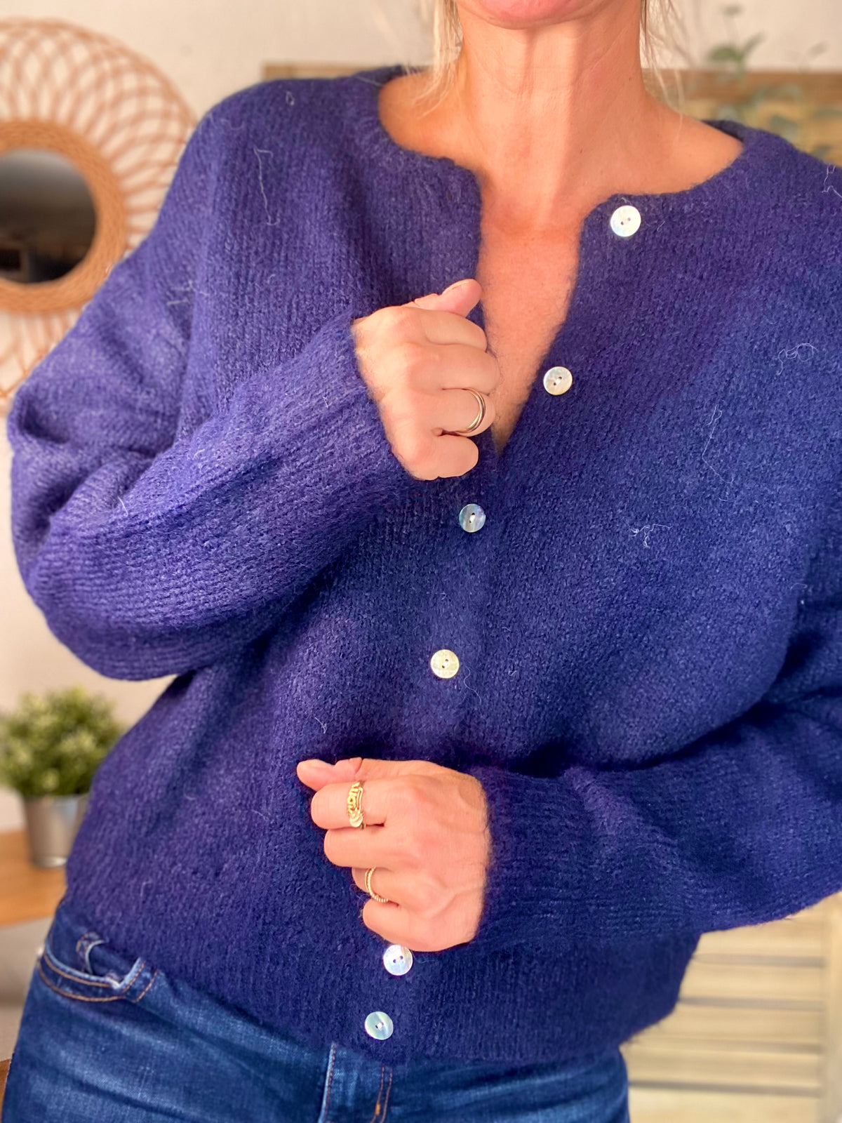 Gilet en maille MERYL - Bleu marine