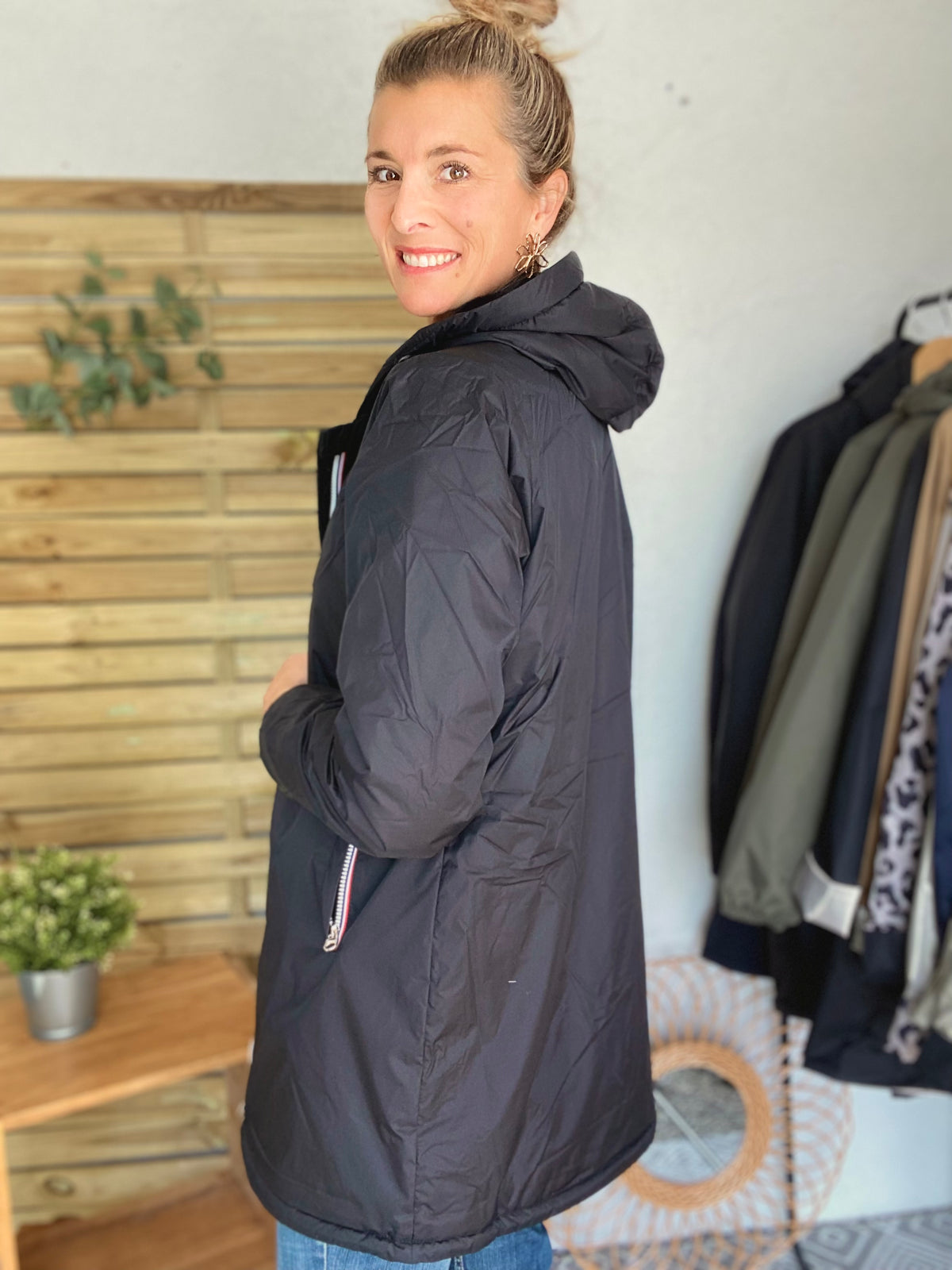LAURA JO- Parka Imperméable LOUISE LONG fourré - Noir