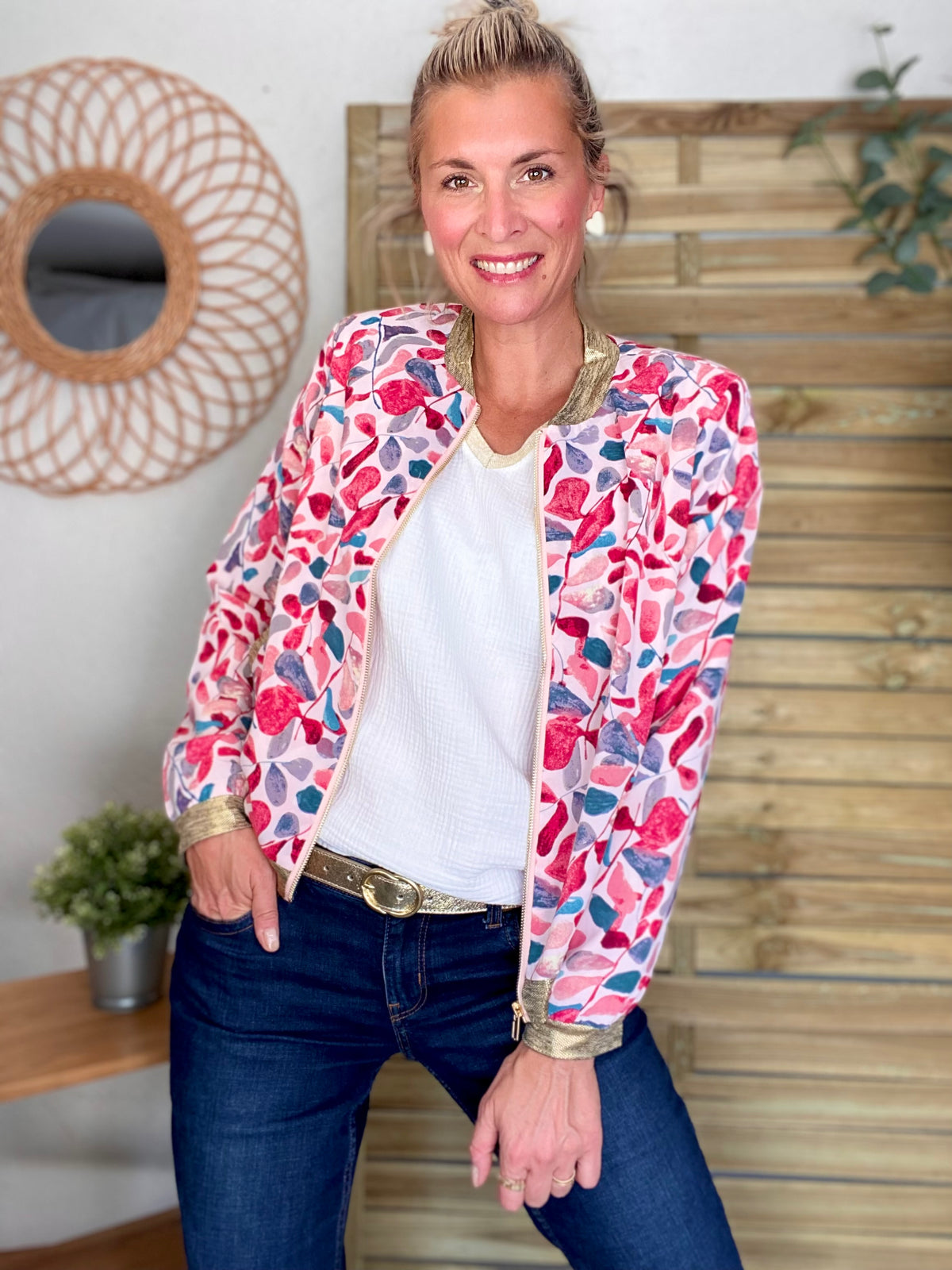 Veste bombers EULALIE - imprimé aquarelle
