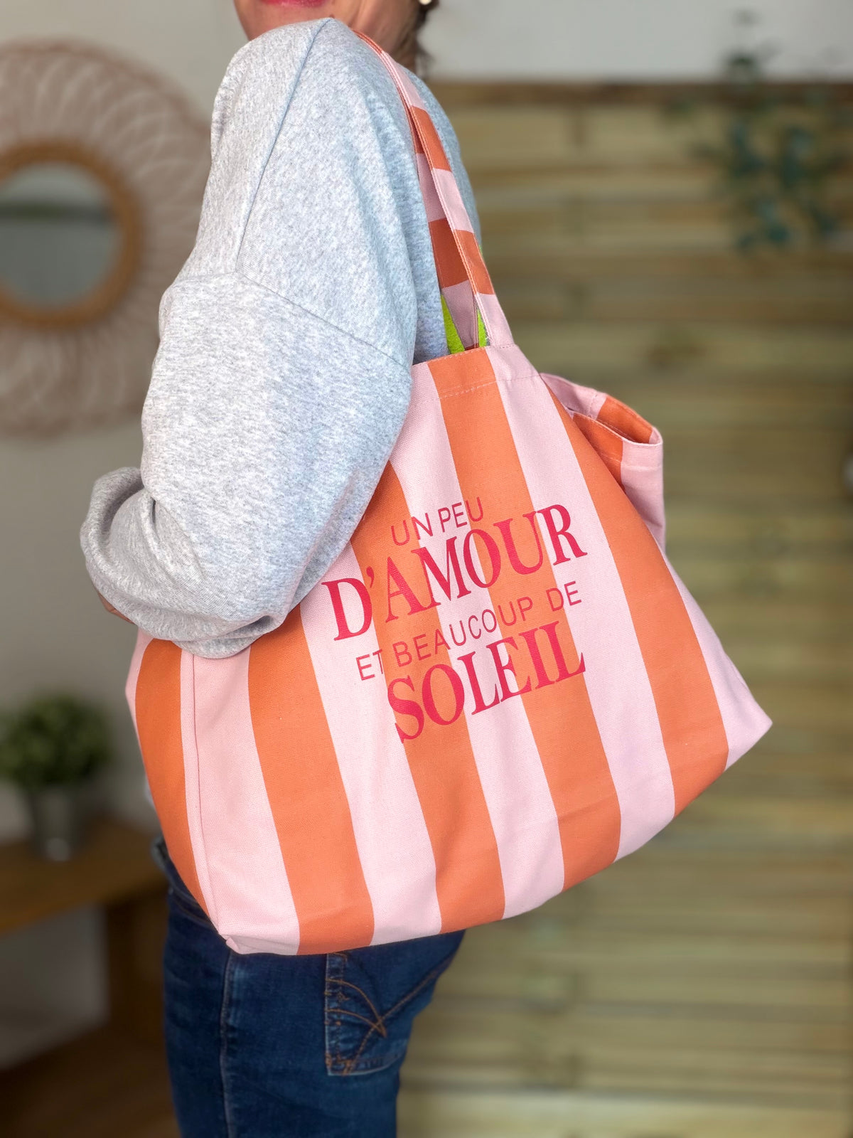 Grand cabas Tote bag Amour / Soleil ELSY