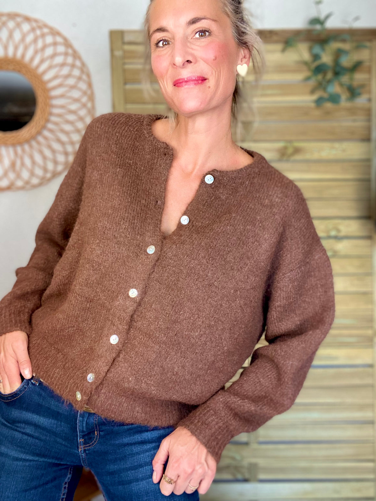 Gilet en maille SYDNEY - Café