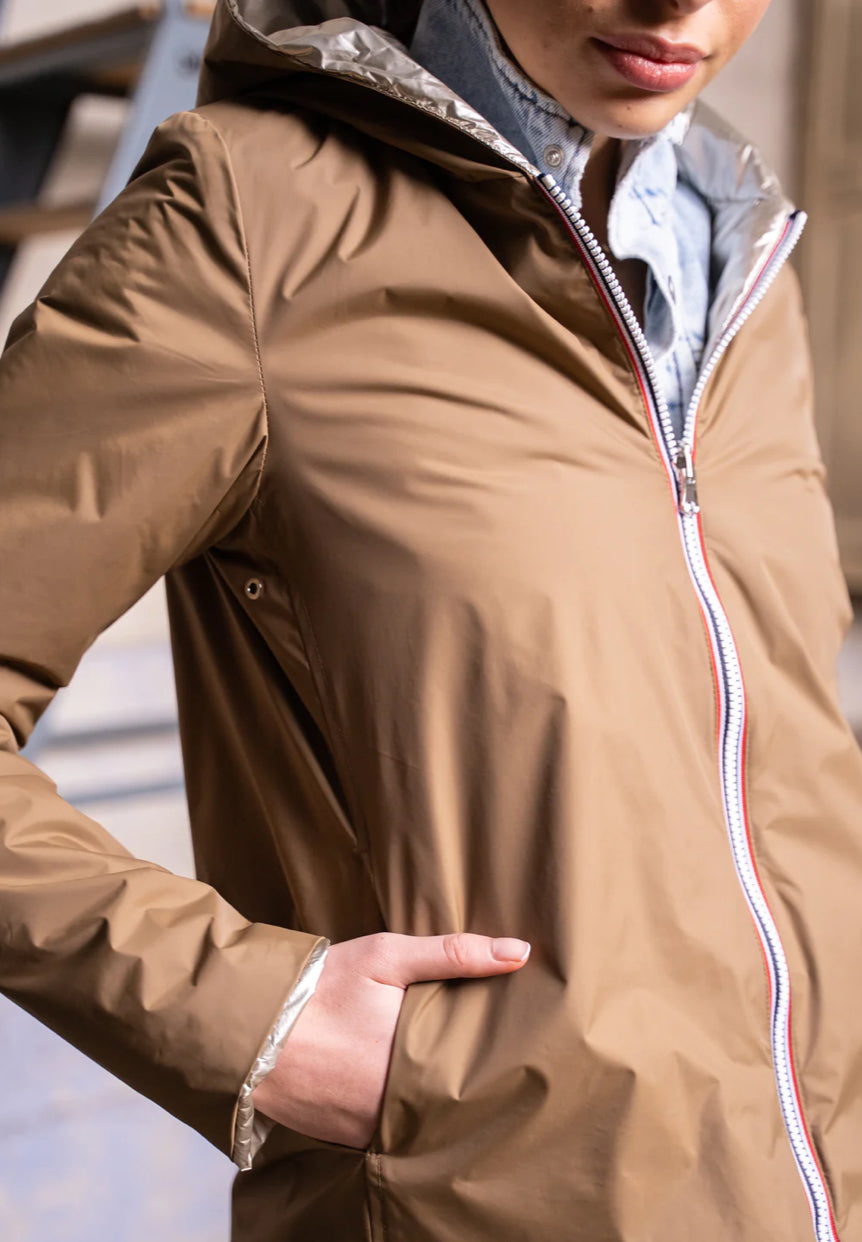 LAURA JO - Imperméable réversible rembourré LOUISON COURT - Camel/Doré