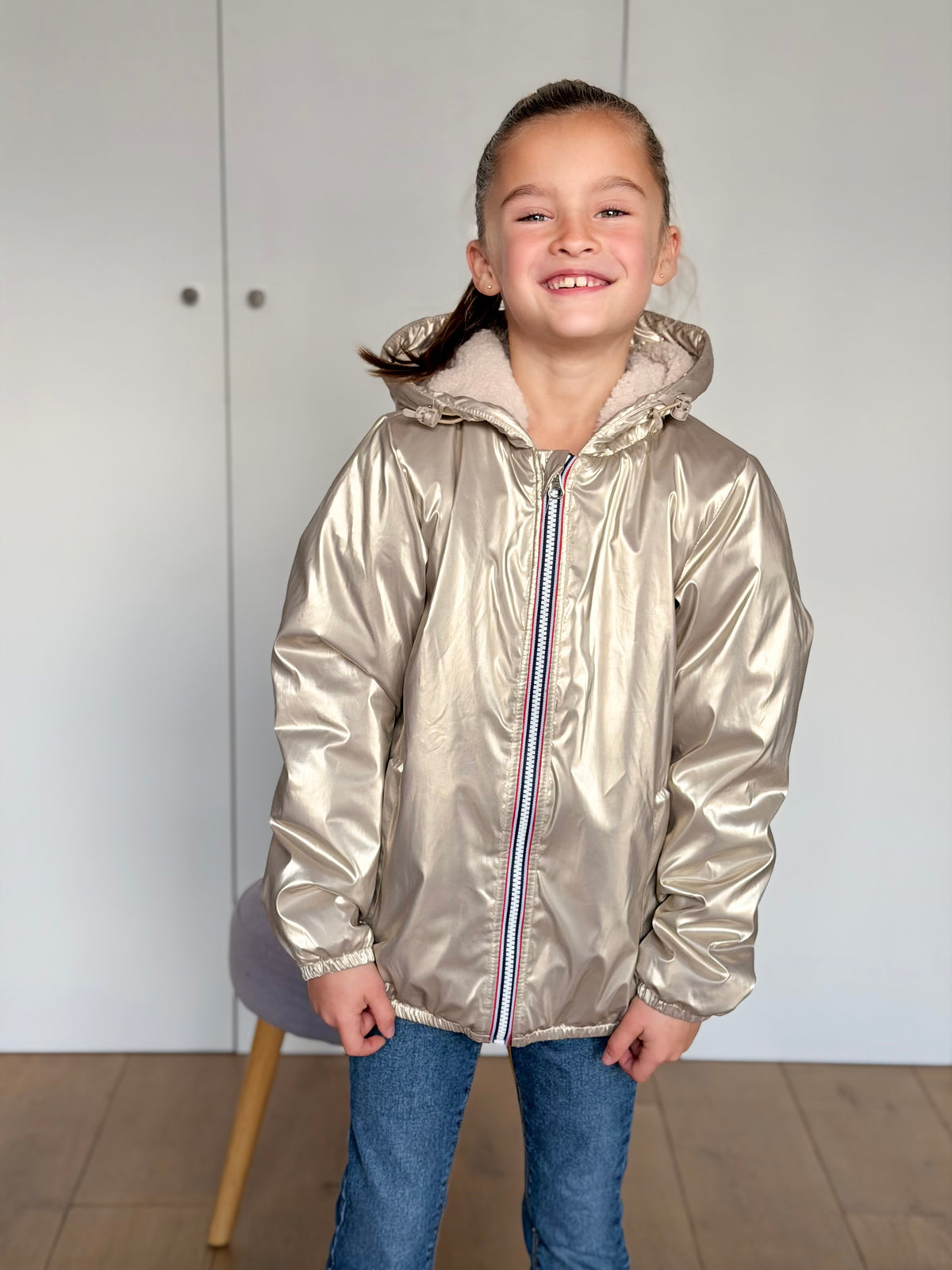 LAURA JO - Parka Imperméable mixte LOUIS.E KIDS Sherpa - Doré