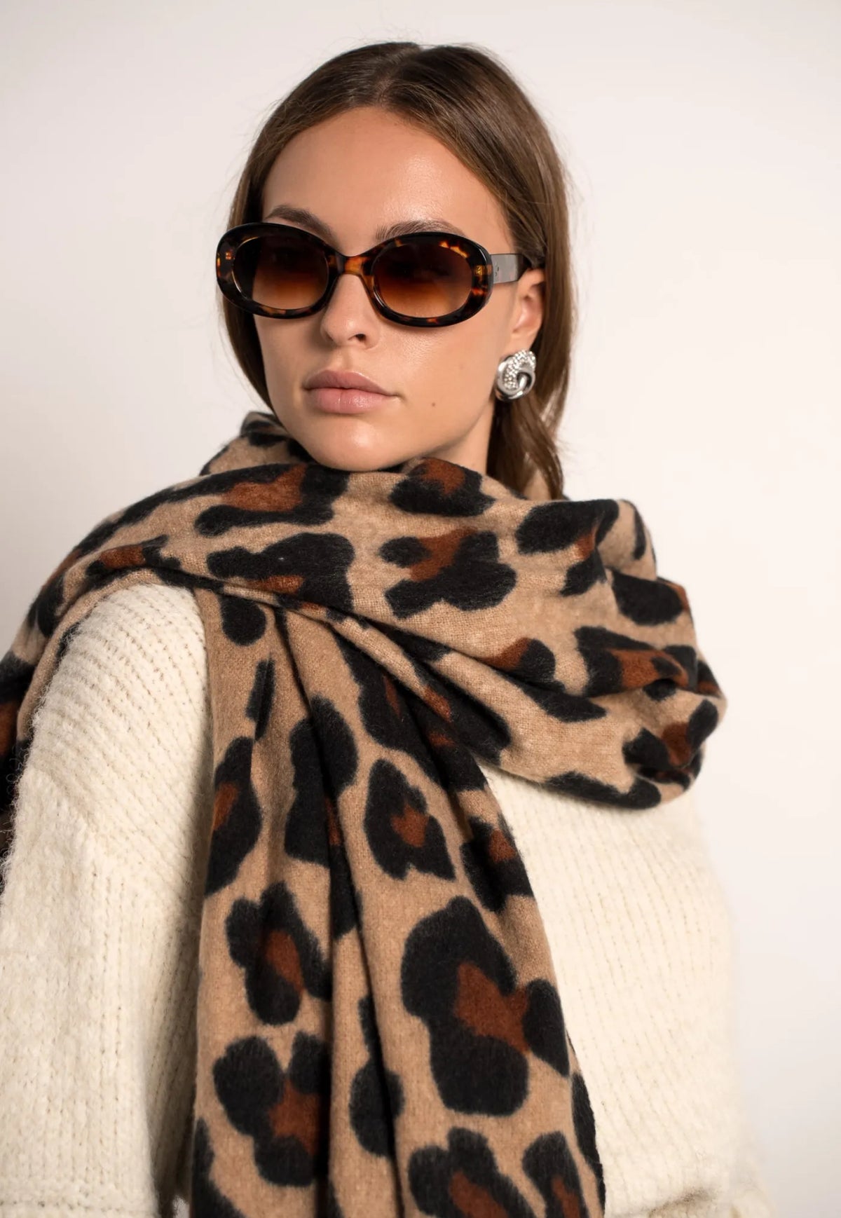Écharpe douce MARTINE - Léo Beige 🐆