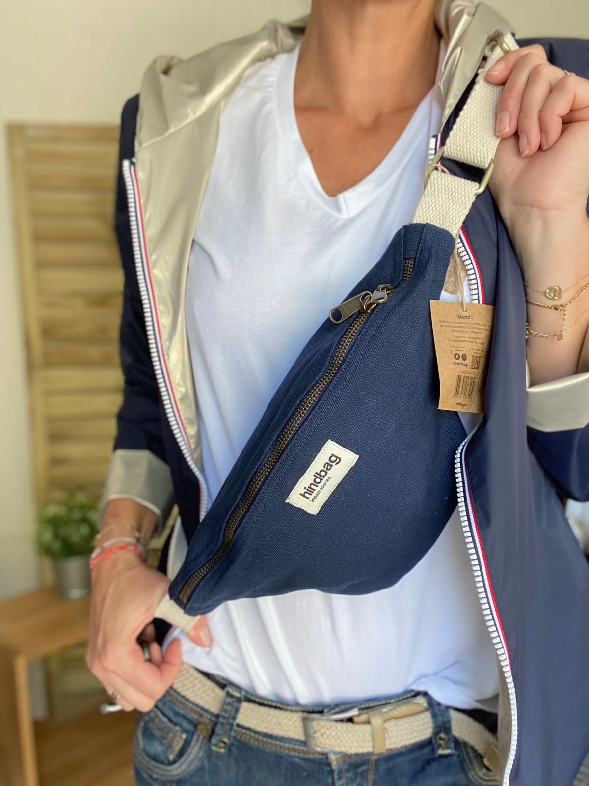 HINDBAG OLIVIA - Sac banane Navy Marine