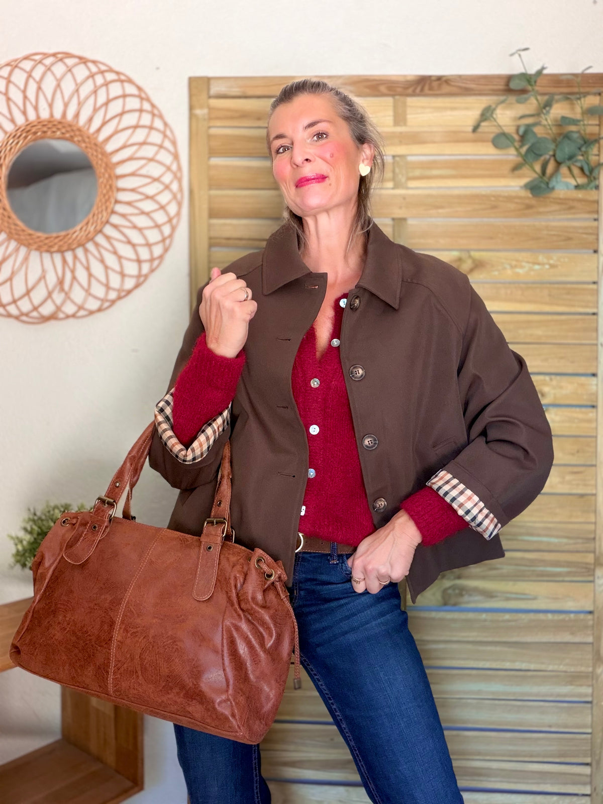 Gilet en maille MERYL - Cerise